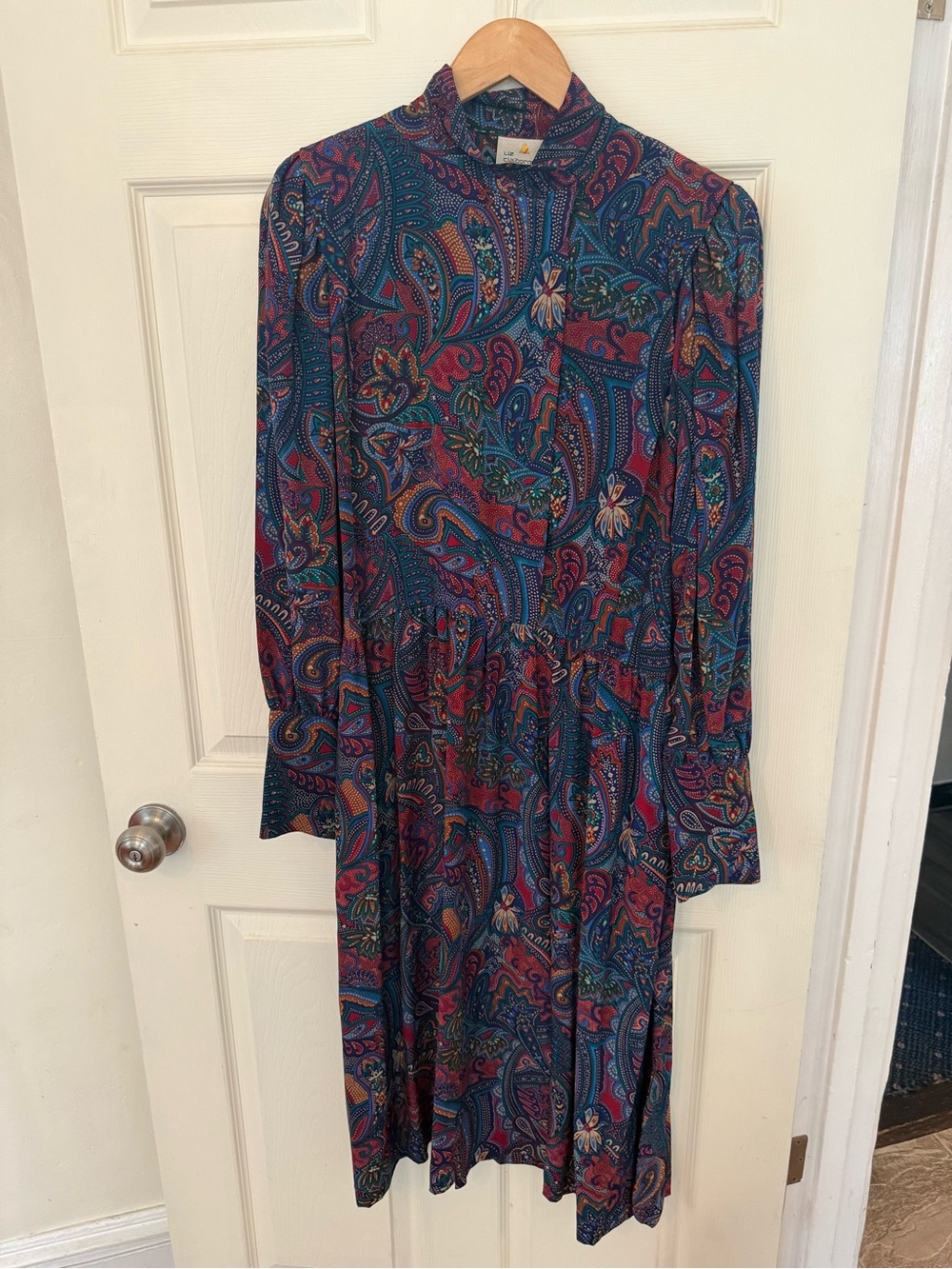 VINTAGE LIZ CLAIBORNE PAISLEY SILK DRESS 

GORGEOUS CONDITION LIKE NEW 😍 - Picture 9 of 9